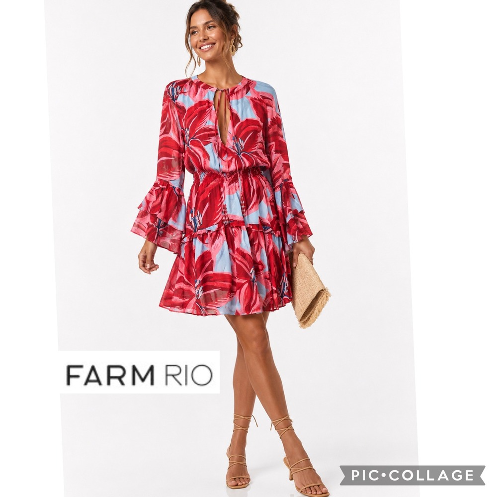 Farm Rio Red Floral Mini Dress